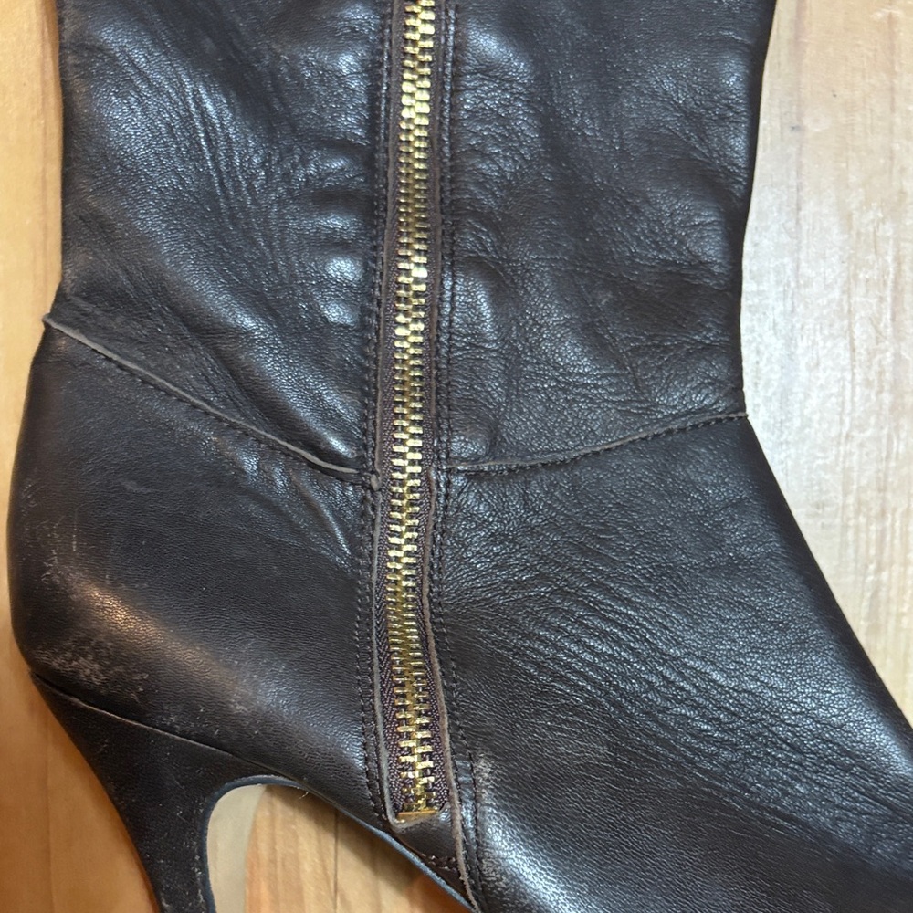 Vince Camuto Dark Brown Leather Heeled Boots - Picture 2 of 9